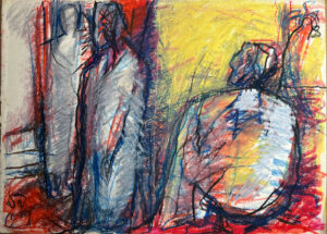 <b>Reba Hore/b><br>Waiting<br>Pastel on Paper<br>10.5 x 14.5 Inches<br>1999