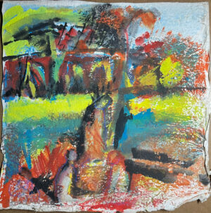 <b>Reba Hore/b><br>Untitled<br>Powder Pigment on Pulp Paper<br>18.5 x 18.5 Inches<br>1999