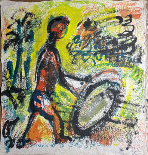 <b>Reba Hore/b><br>Untitled<br>Powder Pigment on Pulp Paper<br>19 x 18.5 Inches<br>1998