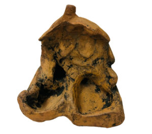 <b>Reba Hore/b><br>Sitting Figure-II <br>Teracotta with Moss<br> 5 x 4 x 5 Inches<br>Unknown