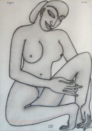 <b>Jogen Chowdhury</b><br>Untitled<br>Charcoal on Paper <br> 27.5 x 19 Inches<br>2006