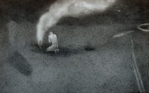 <b>Chandra Bhattacharjee </b><br>Untitled <br> Night Forest Series<br>Acrylic on Paper <br> 12.5 x 18.5 Inches<br>2019