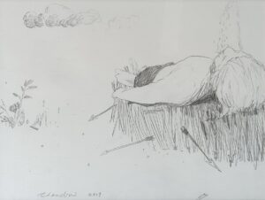 <b>Chandra Bhattacharjee </b><br>Untitled<br>Pen on Paper <br> 10 x 13 Inches<br>2019