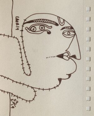 <b>Jaya Ganguly</b><br>Untitled <br>Pen and Ink on Paper <br> 6 x 4.5 Inches<br>2019