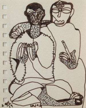 <b>Jaya Ganguly</b><br>Untitled <br>Pen and Ink on Paper <br> 6 x 4.5 Inches<br>2019