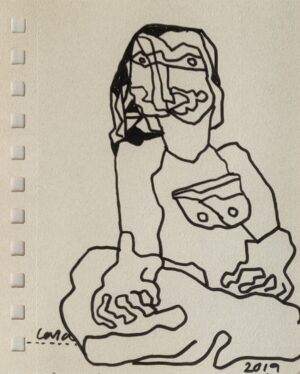 <b>Jaya Ganguly</b><br>Untitled <br>Pen and Ink on Paper <br> 6 x 4.5 Inches<br>2019