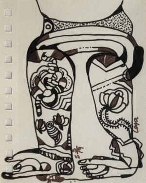 <b>Jaya Ganguly</b><br>Untitled <br>Pen and Ink on Paper <br> 6 x 4.5 Inches<br>2019