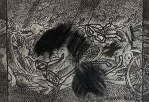 <b>Samir Aich</b><br>Untitled<br>Mixed Media on Paper <br> 8.2 x 12 Inches<br>2019