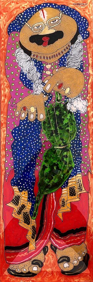 <b>Shyamal Mukherjee</b><br>Untitled<br>Oil on Reverse Acrylic Sheet<br>36 x 12 Inches<br>2023