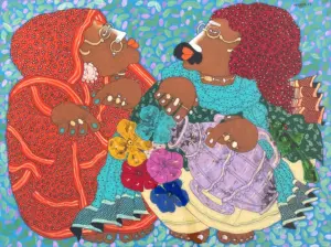 <b>Shyamal Mukherjee</b><br>Untitled<br>Oil on Reverse Acrylic Sheet<br>48 x 36 Inches<br>2023