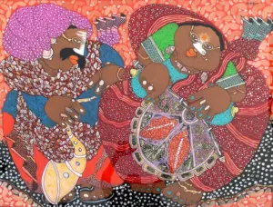 <b>Shyamal Mukherjee</b><br>Untitled<br>Oil on Reverse Acrylic Sheet<br>48 x 36 Inches<br>2023