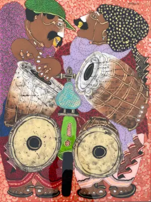 <b>Shyamal Mukherjee</b><br>Untitled<br>Oil on Reverse Acrylic Sheet<br>48 x 36 Inches<br>2023