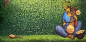 <b>Samir Sarkar</b><br>Untitled<br>Acrylic on Canvas<br>72 x 36 Inches<br>Unknown