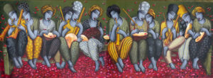 <b>Samir Sarkar</b><br>Untitled<br>Acrylic on Canvas<br>120 x 42 Inches<br>Unknown