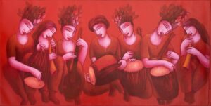 <b>Samir Sarkar</b><br>Untitled<br>Acrylic on Canvas<br>71 x 36 Inches<br>Unknown