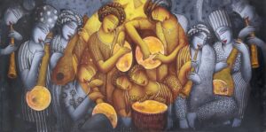 <b>Samir Sarkar</b><br>Untitled<br>Acrylic on Canvas<br>72 x 36 Inches<br>Unknown