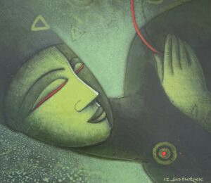 <b>Samir Sarkar</b><br>Untitled<br>Acrylic on Paper<br>11 x 10 Inches<br>Unknown