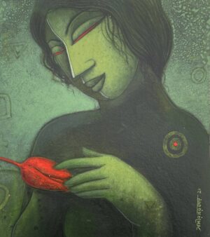 <b>Samir Sarkar</b><br>Untitled<br>Acrylic on Paper<br>11 x 10 Inches<br>Unknown