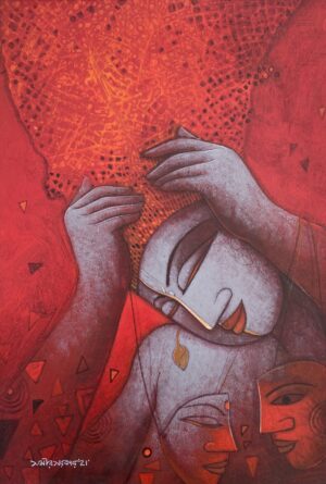 <b>Samir Sarkar</b><br>Untitled<br>Acrylic on Paper<br>14.5 x 10 Inches<br>Unknown