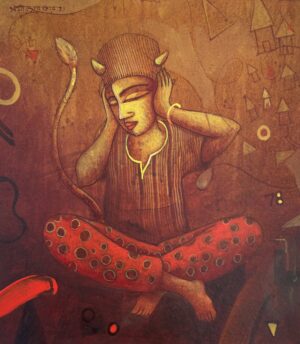 <b>Samir Sarkar</b><br>Untitled<br>Acrylic on Paper<br>10 x 11.5 Inches<br>Unknown