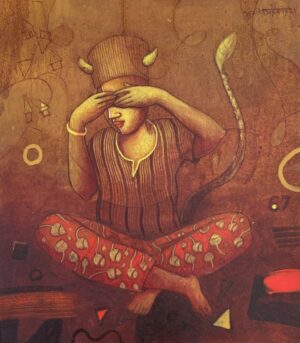 <b>Samir Sarkar</b><br>Untitled<br>Acrylic on Paper<br>10 x 11.5 Inches<br>Unknown