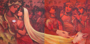 <b>Subrata Das</b><br>Untitled (Diptych)<br>Acrylic on Canvas<br>36 x 72 Inches<br>Unknown