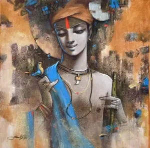 <b>Subrata Das</b><br>Untitled<br>Acrylic on Canvas<br>30 x 30 Inches<br>Unknown