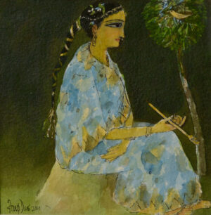 <b>Arup Das</b><br>Untitled<br>Acrylic on Canvas<br>7 x 7 Inches<br>2000