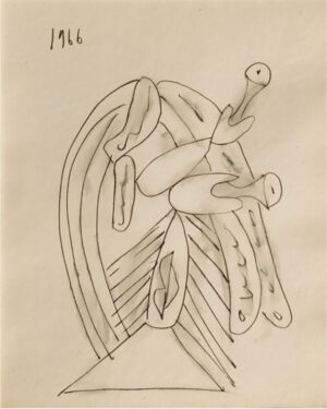 <b>F.N Souza</b><br>Untitled<br>Ink, Pen and Pencil on Paper<br>10 x 8 Inches<br>1966