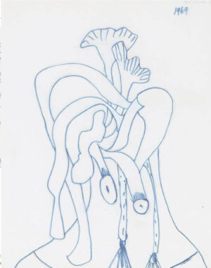 <b>F.N Souza</b><br>Untitled<br>Ink, Pen and Pencil on Tracing Paper<br>10 x 8.75 Inches<br>1969