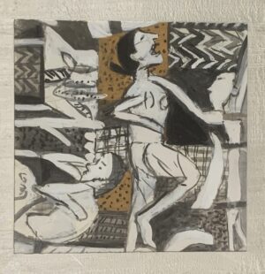 <b>K.G Subramanyan</b><br>Untitled<br>Gouache on Paper<br>10 x 10 Inches<br>Unknown