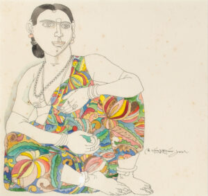 <b>K Laxma Goud</b><br>Untitled (Strand Mumbai)<br>Watercolour on Paper<br>7 x 7 Inches<br>Unknown