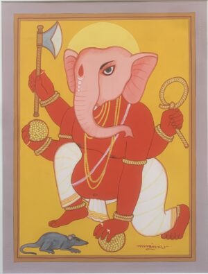 <b>Lalu Prasad Shaw</b><br>Untitled<br>Tempera on Board<br>22 x 15 Inches<br>2020