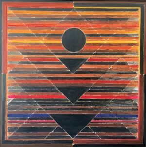 <b>S.H Raza</b><br>The Earth<br>Acrylic on Canvas<br>39 x 39 Inches<br>1986