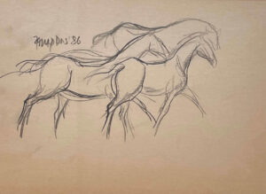 <b>Arup Das</b><br>Untitled<br>Charcoal on Paper <br> 11 x 8.5 Inches<br>1980