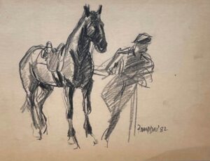 <b>Arup Das</b><br>Untitled<br>Charcoal on Paper <br> 11 x 8.5 Inches<br>1980