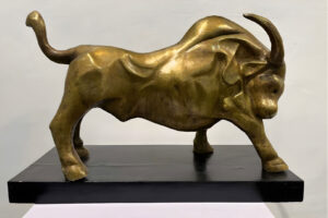 <b>Tapas Sarkar</b><br>Bull<br>Bronze <br> 21 x 11 x 8 Inches<br>2022
