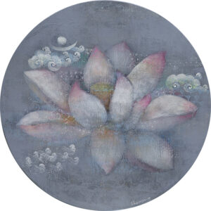 <b>Shampa Sircar Das </b><br> Tattva I <br> Acrylic on Canvas<br> 18 Inches Diameter<br>2019