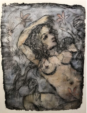 <b>Suhas Roy </b><br>Radha <br> Mix Media on Paper <br> 36 x 25 Inches <br> 2006