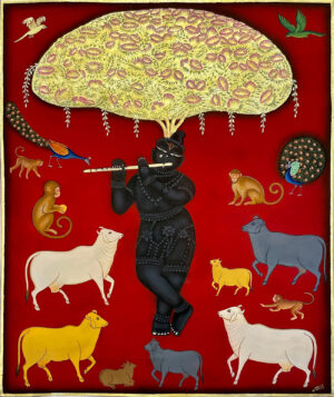 <b>Jai Khanna/b><br>Vriksha Govindam<br>Natural Colours on Cloth<br>30 x 36 Inches<br>2023