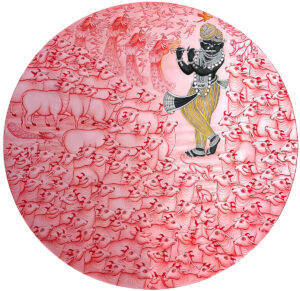 <b>Jai Khanna/b><br>Mataysa Gopala<br>Natural Colours on Cloth<br>36 x 48 Inches<br>2023