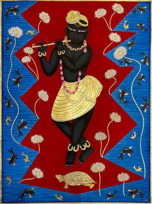 <b>Jai Khanna/b><br>Expedition to Dwarka - Journey of a True Gopal <br>Natural Colours on Cloth<br>36 x 60 Inches<br>Unknown