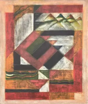 <b>Akkitham Narayanan</b><br>Untitled<br>Oil on Canvas<br>51 x 38 Inches<br>2024