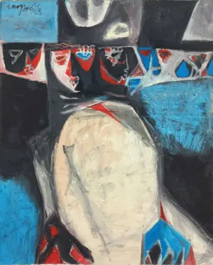 <b>Akkitham Narayanan</b><br>Untitled<br>Oil on Canvas<br>39 x 31.5 Inches<br>1968