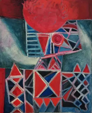 <b>Akkitham Narayanan</b><br>Untitled<br>Oil on Canvas<br>31.5 x 25 Inches<br>1969
