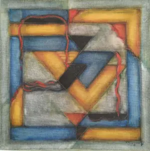 <b>Akkitham Narayanan</b><br>Untitled<br>Oil on Canvas<br>23.5 x 23.5 Inches<br>2022