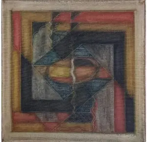 <b>Akkitham Narayanan</b><br>Untitled<br>Oil on Canvas<br>17.2 x 17.2 Inches<br>2012