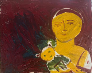 <b>Chandana Hore</b><br>Girl with Toy<br>Oil on Canvas<br>24 x 30 Inches<br>2020