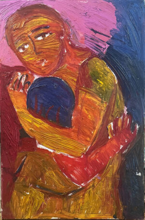 <b>Chandana Hore</b><br>Mother and Child<br>Oil on Canvas<br>36 x 24 Inches<br>2007