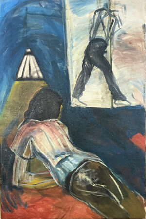 <b>Chandana Hore</b><br>From my Doorway<br>Oil on Canvas<br>36 x 24 Inches<br>1995